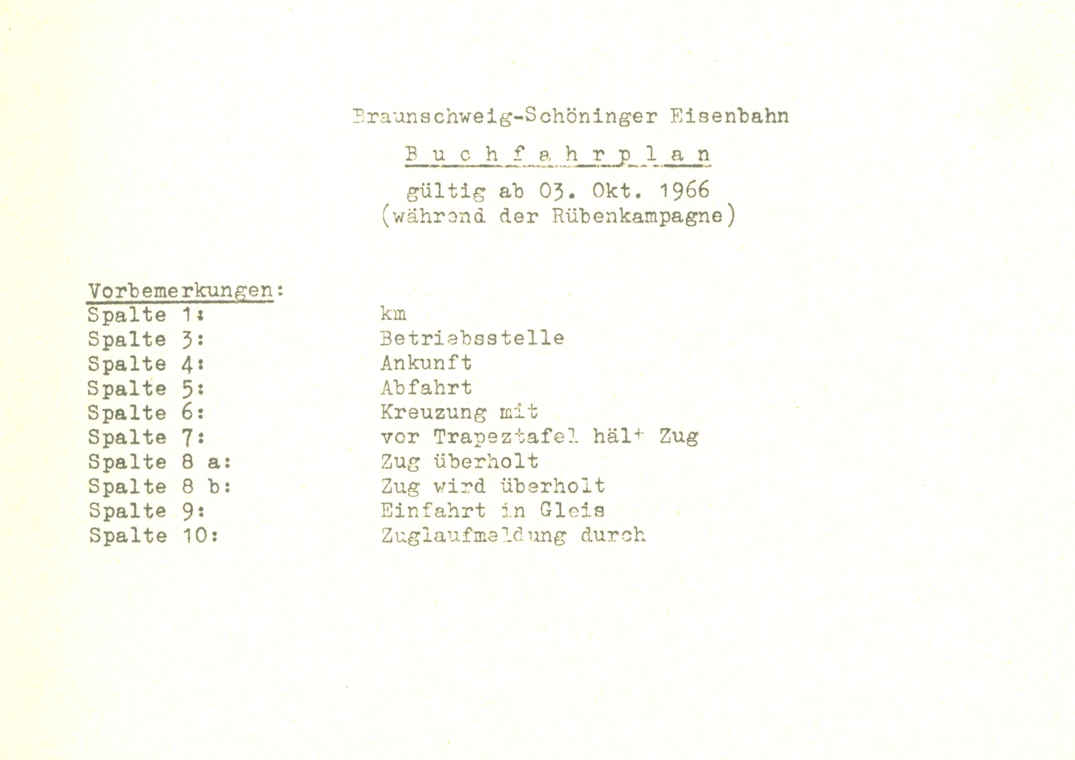 Buchfahrplan 1966